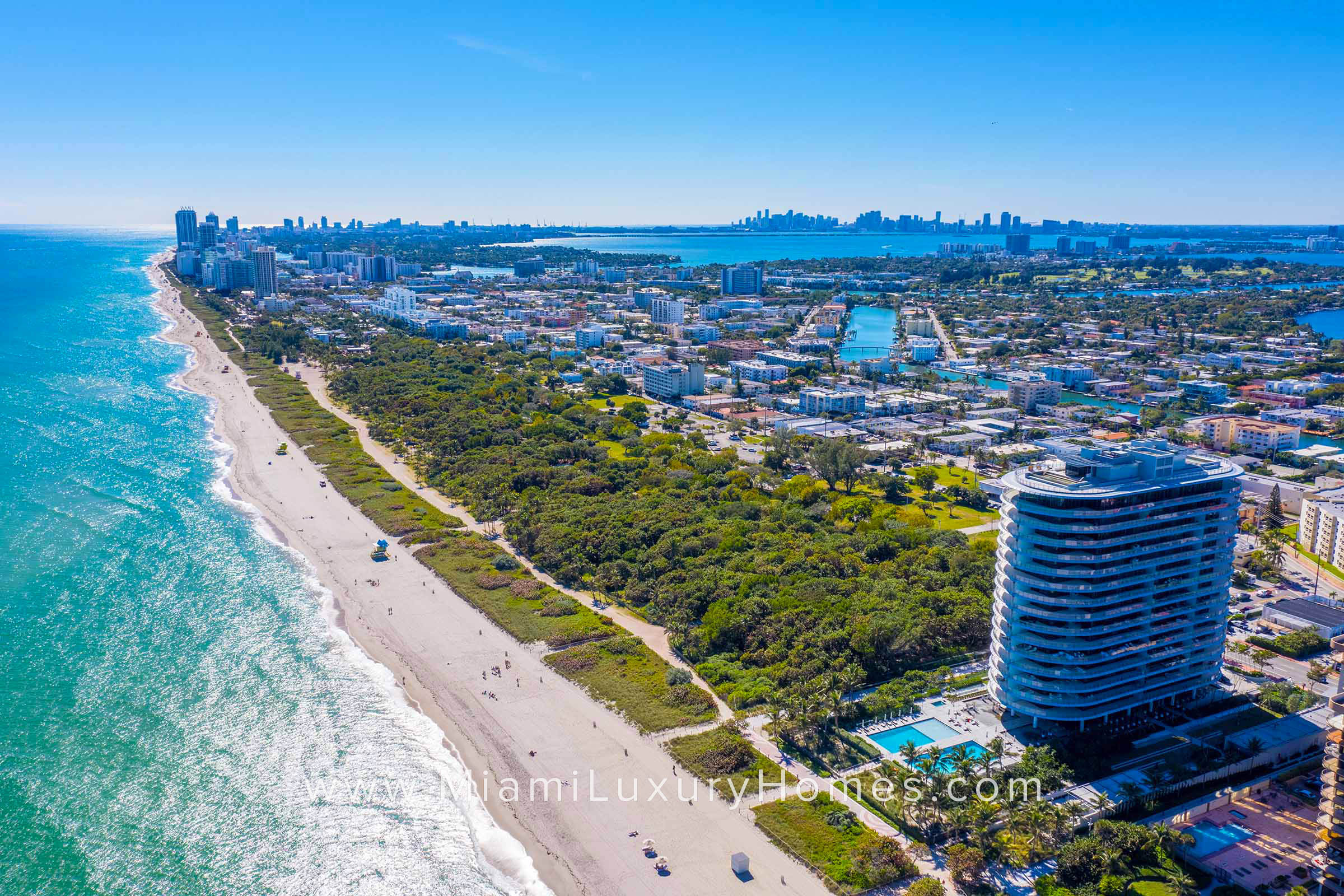 Aerial View of Eighty Seven Park and Miami Beach