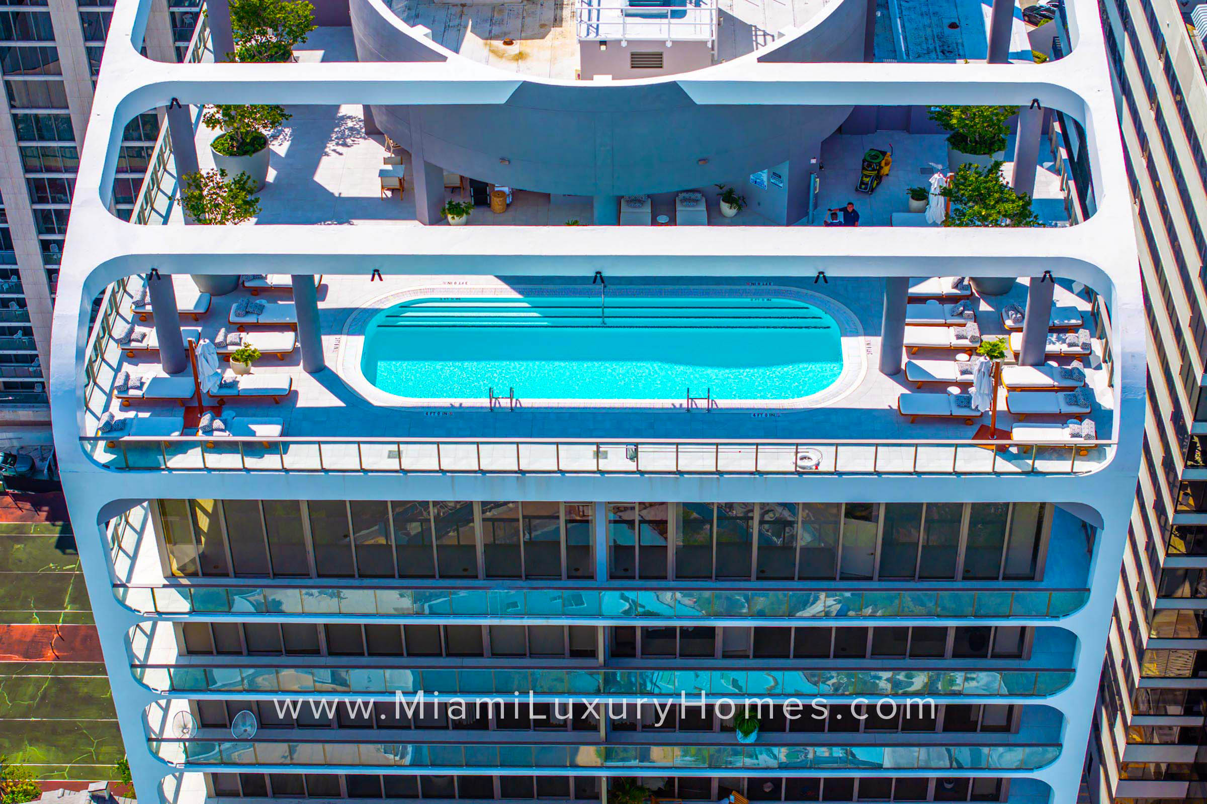 Mr. C Tigertail Residence 802 Aerial View of Roftop Pool