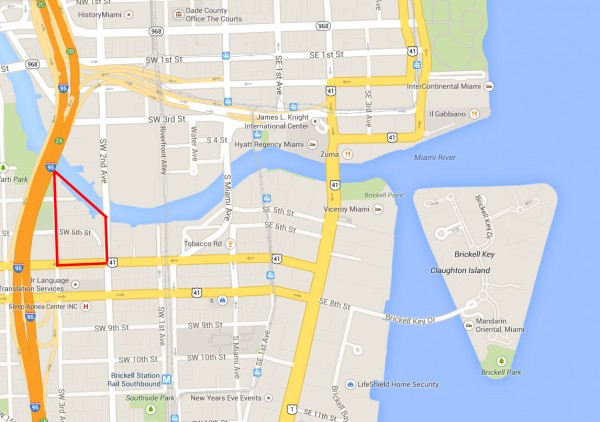Miami Riverwalk Location Map