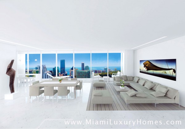 The Edge on Brickell Open-Concept Living Room & Dining Room