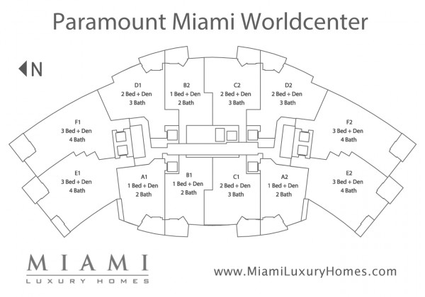 Paramount Miami Worldcenter Condos Key Plan