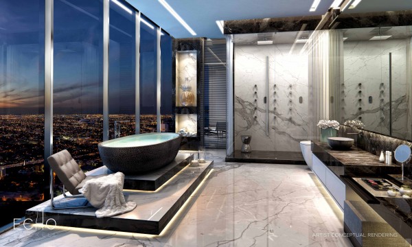 ECHO Brickell Carlos Ott Penthouse Master Bathroom