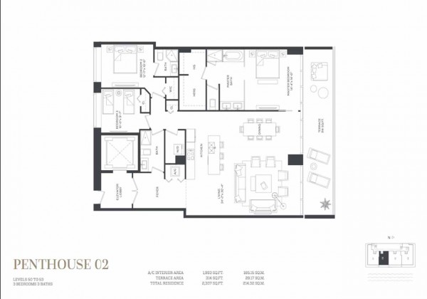 Gran Paraiso 02 Line Penthouse Floor Plan