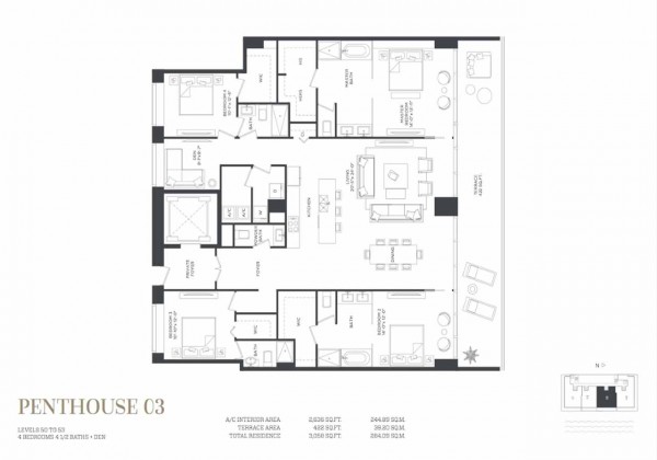 Gran Paraiso 03 Line Penthouse Floor Plan