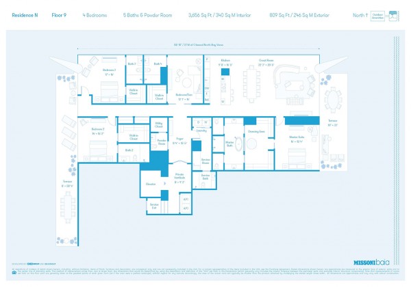 Missoni Baia Floor Plan Residence N, Floor 9