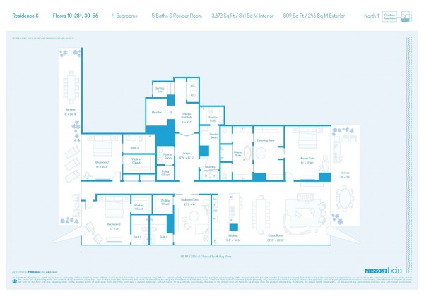 Missoni Baia Floor Plan Residence S, Floors 10-28, 30-56
