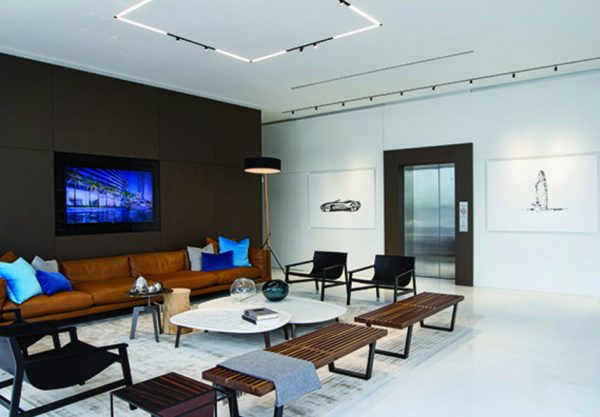 Living Room at the Aston Martin Residences' Sales Gallery