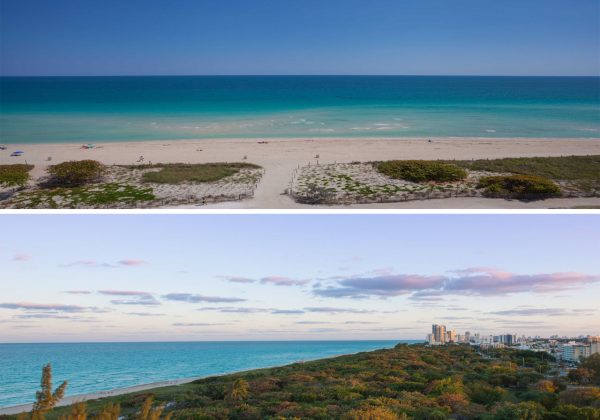 Views from the Beach House Residence (Top: Direct East View | Bottom: South View)