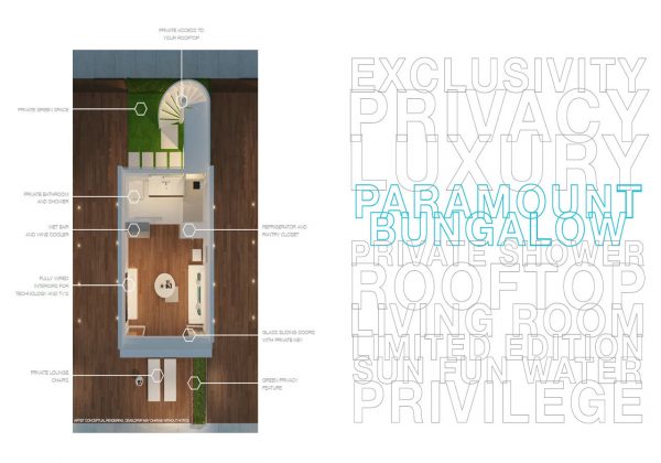 Paramount Miami's Private Bungalow Layout