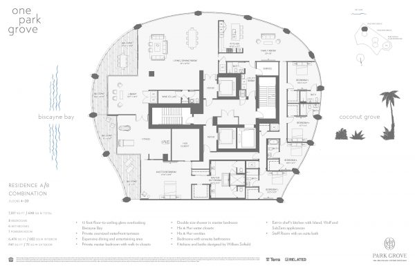 One Park Grove A/B Combination Unit Floor Plan