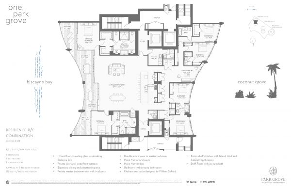 One Park Grove B/C Combination Unit Floor Plan