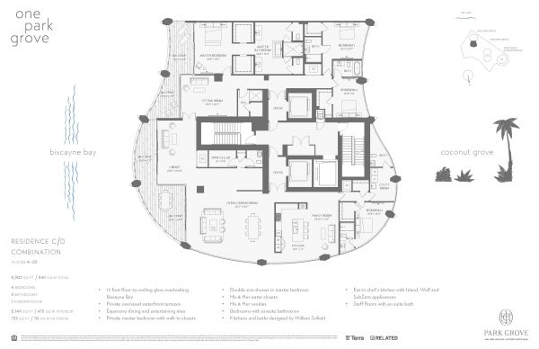 One Park Grove C/D Combination Unit Floor Plan