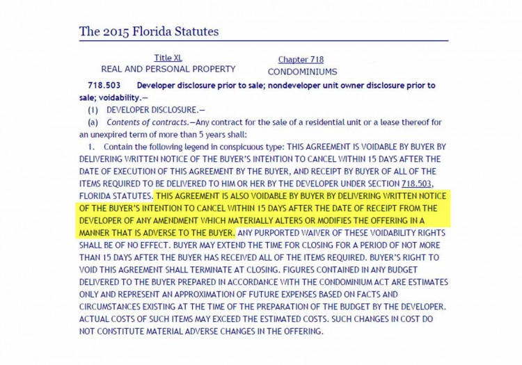 Florida Law Could Allow Condo Buyers to Cancel if Developer Makes