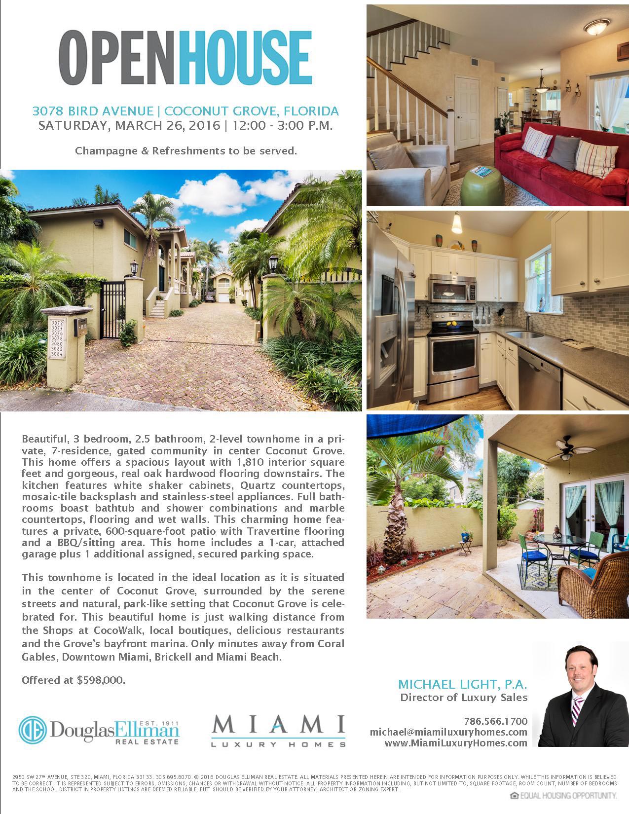 Open House for 3078 Bird Avenue on March 26, 2016 from 12-3pm