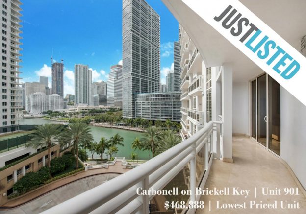 JUST LISTED | Carbonell Unit 901 on Exclusive Brickell Key Offered at $468,888