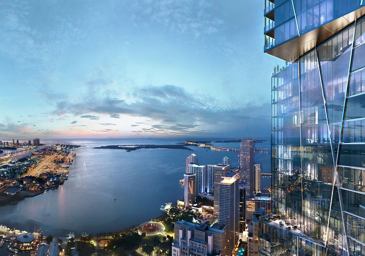 Renderings of 300 Biscayne Tower