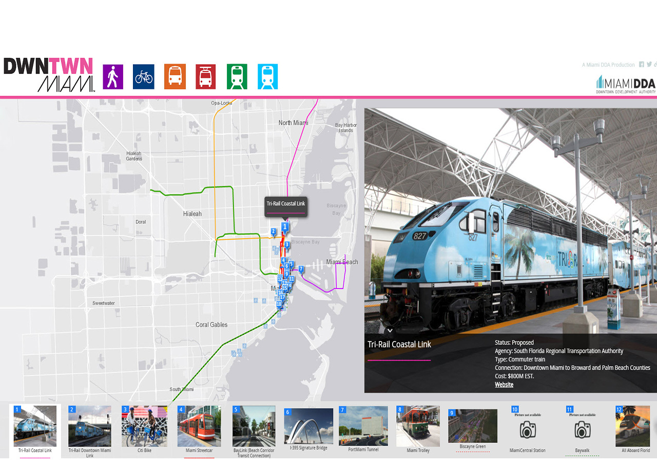 Miami DDA Transportation Map of New and Enhanced Commercial Connections