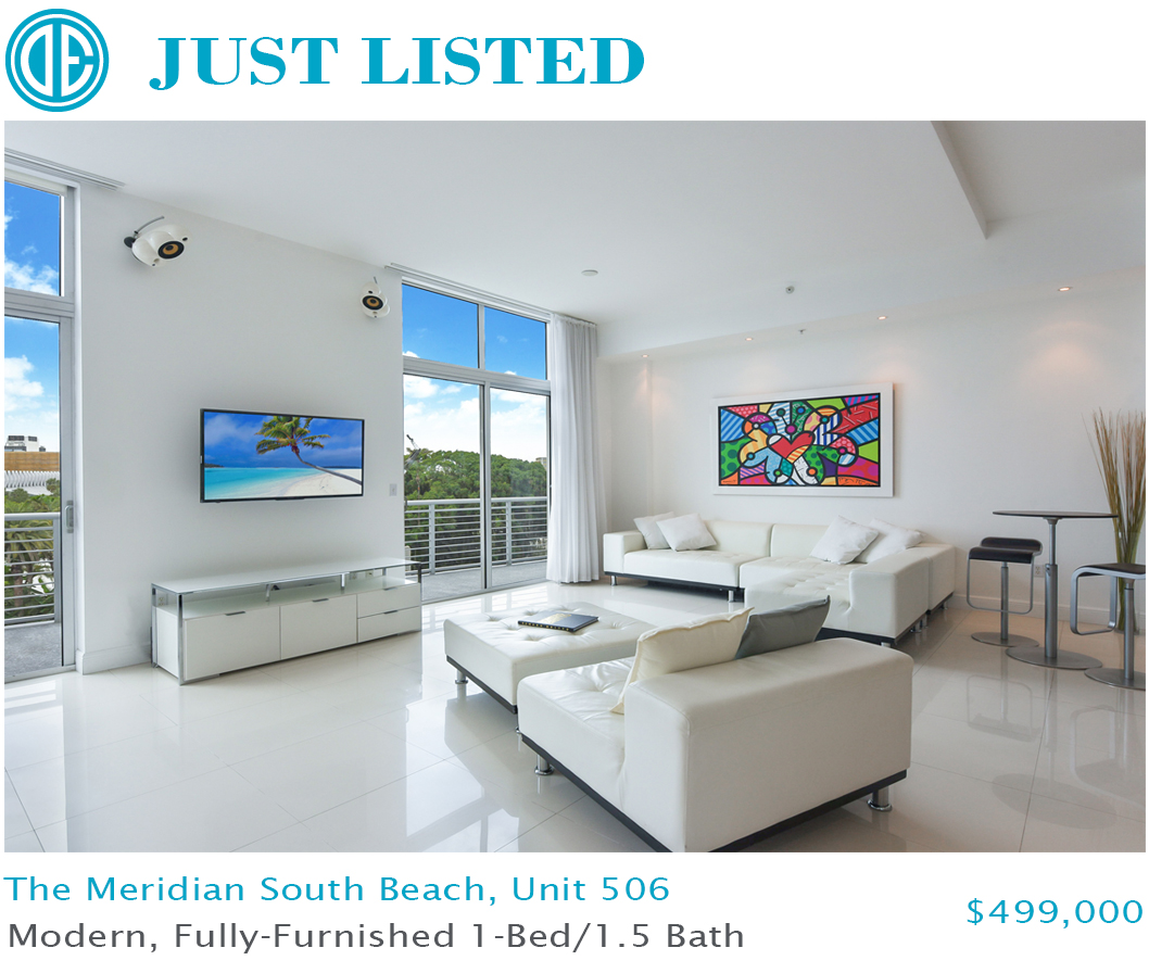 JUST LISTED | South Beach Fully-Furnished 1-Bed/1.5-Bath Condo Offered at $499k