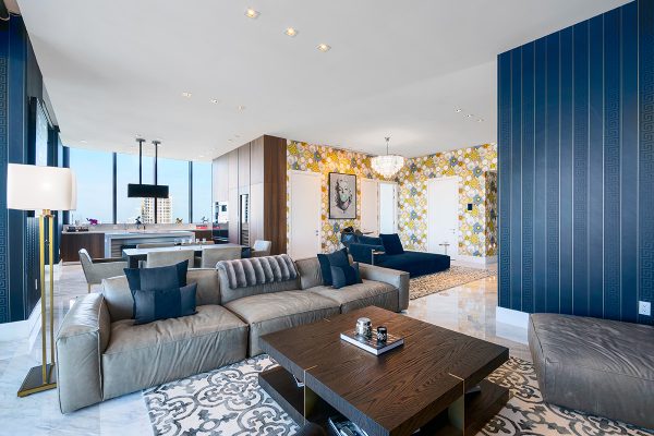 Muse Residences Unit 3802 Family Room Flow Through to Great Room