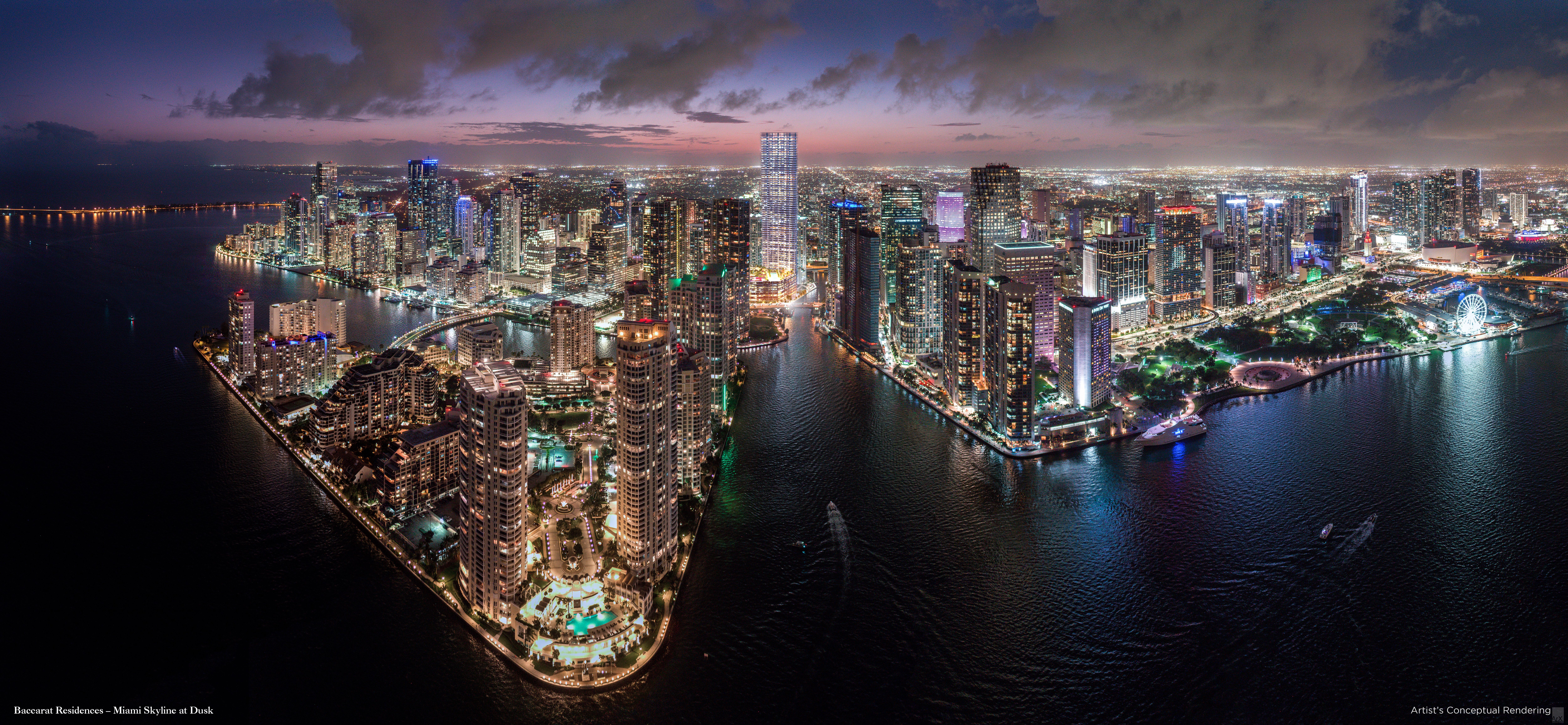 Brickell skyline at night 2021