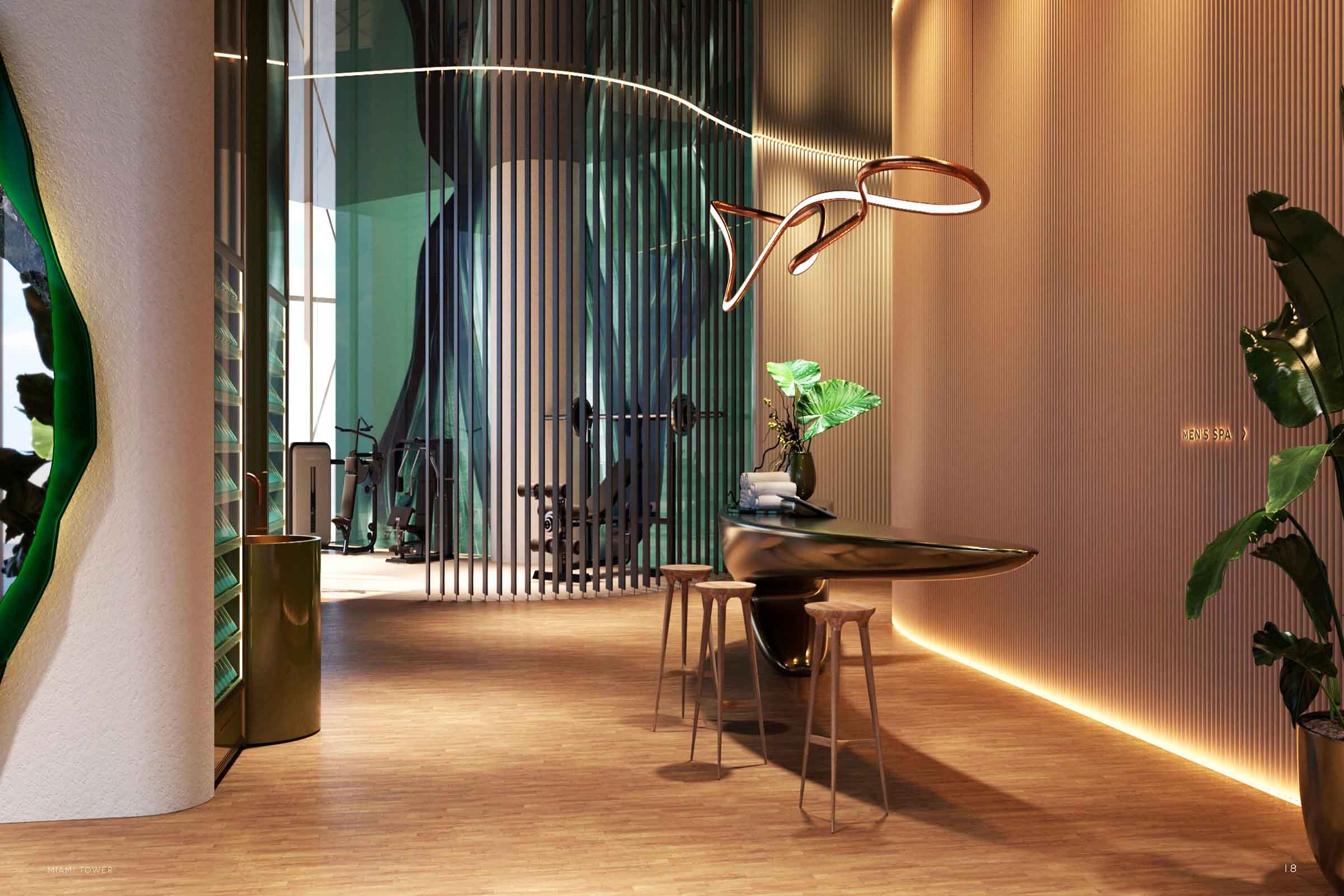 Bentley Miami Tower Fitness Studio Rendering