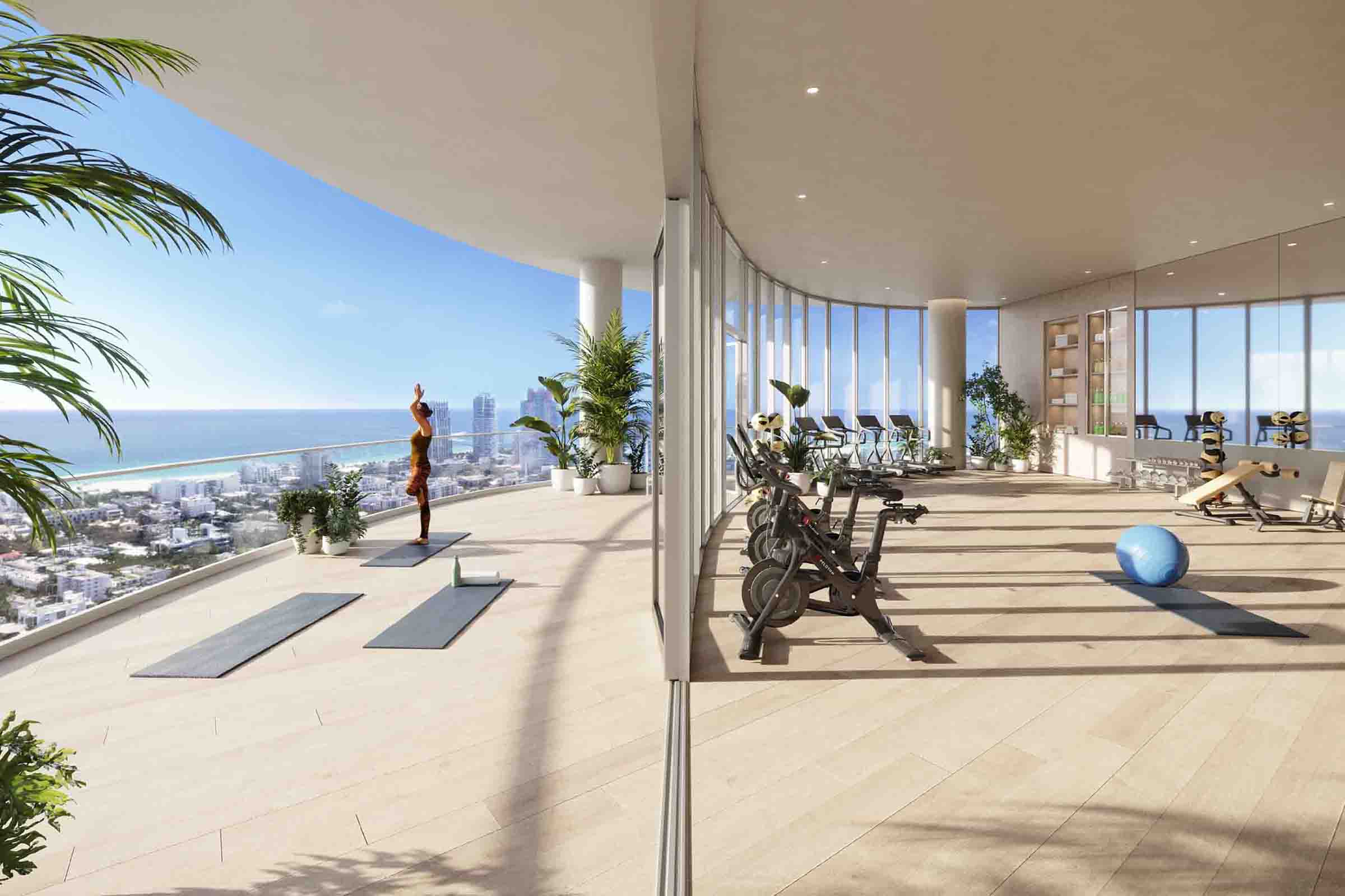 Rendering of Five Park Miami Beach Gym