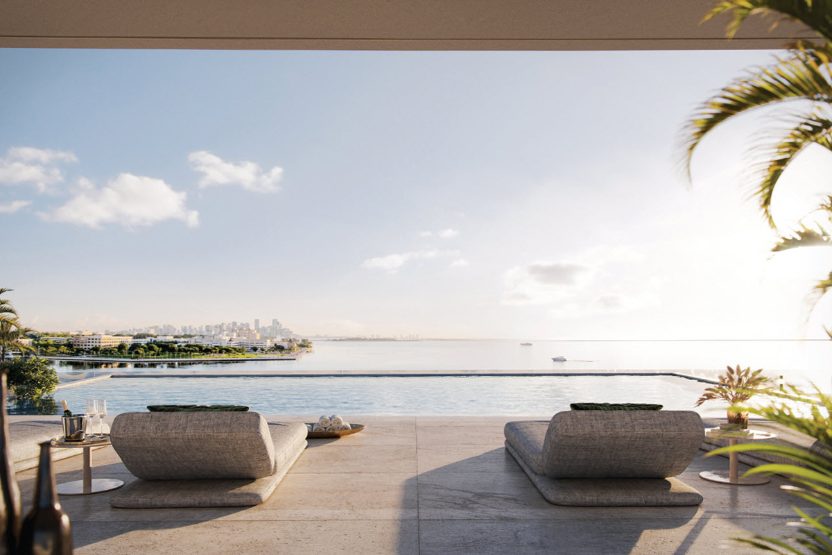 Vita at Grove Isle Penthouse Rooftop View Rendering