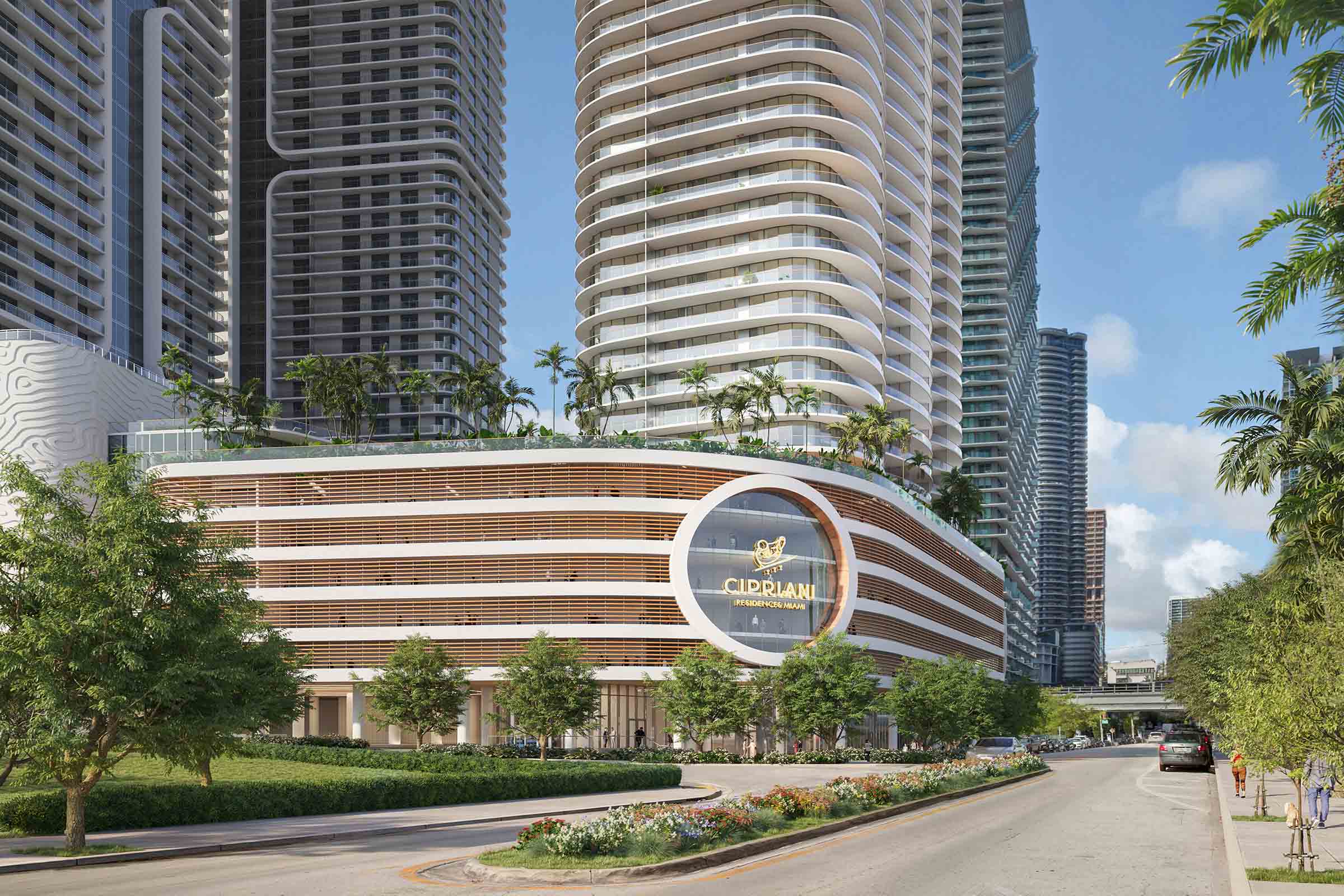 Rendering of Cipriani Residences Brickell Miami External View from West