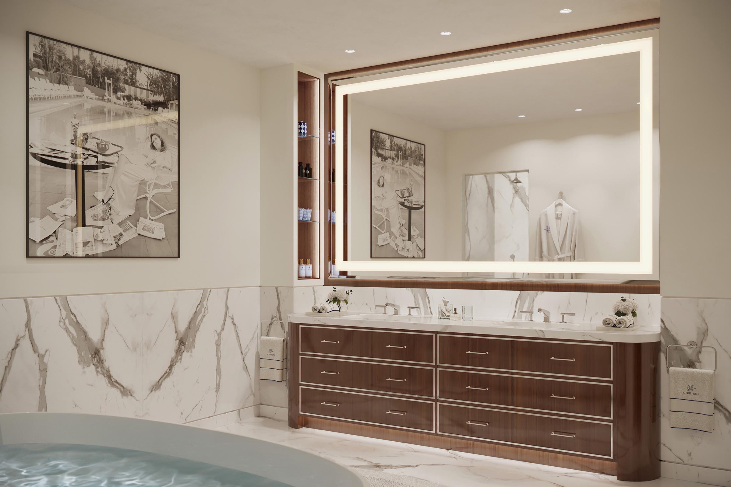 Rendering of Cipriani Residences Brickell Miami Master Bath