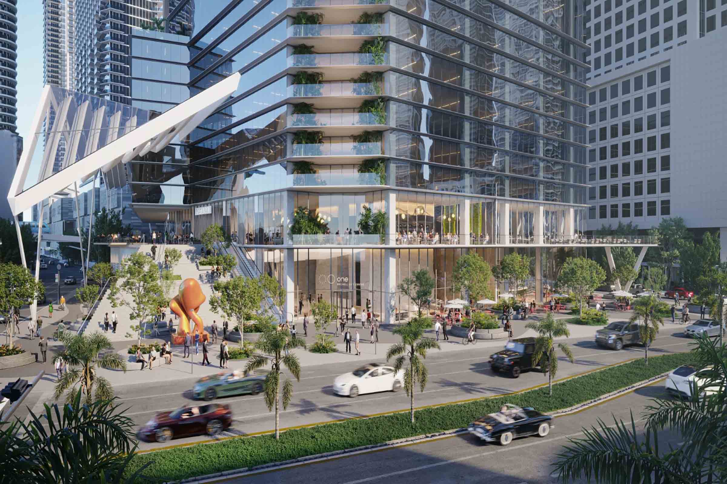 Rendering of One Brickell City Centre Street View Rendering of One Brickell City Centre Street View