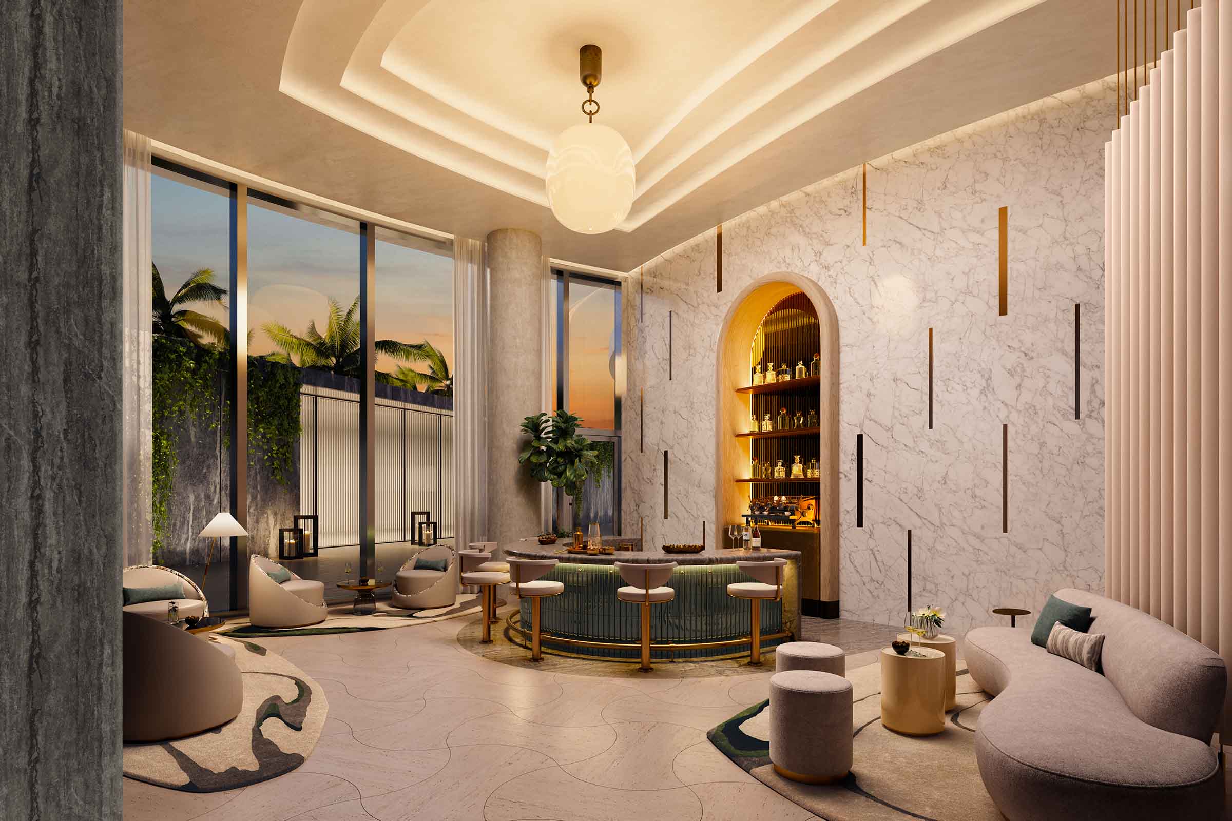 Rendering of Rivage Bal Harbour Cocktail Lounge