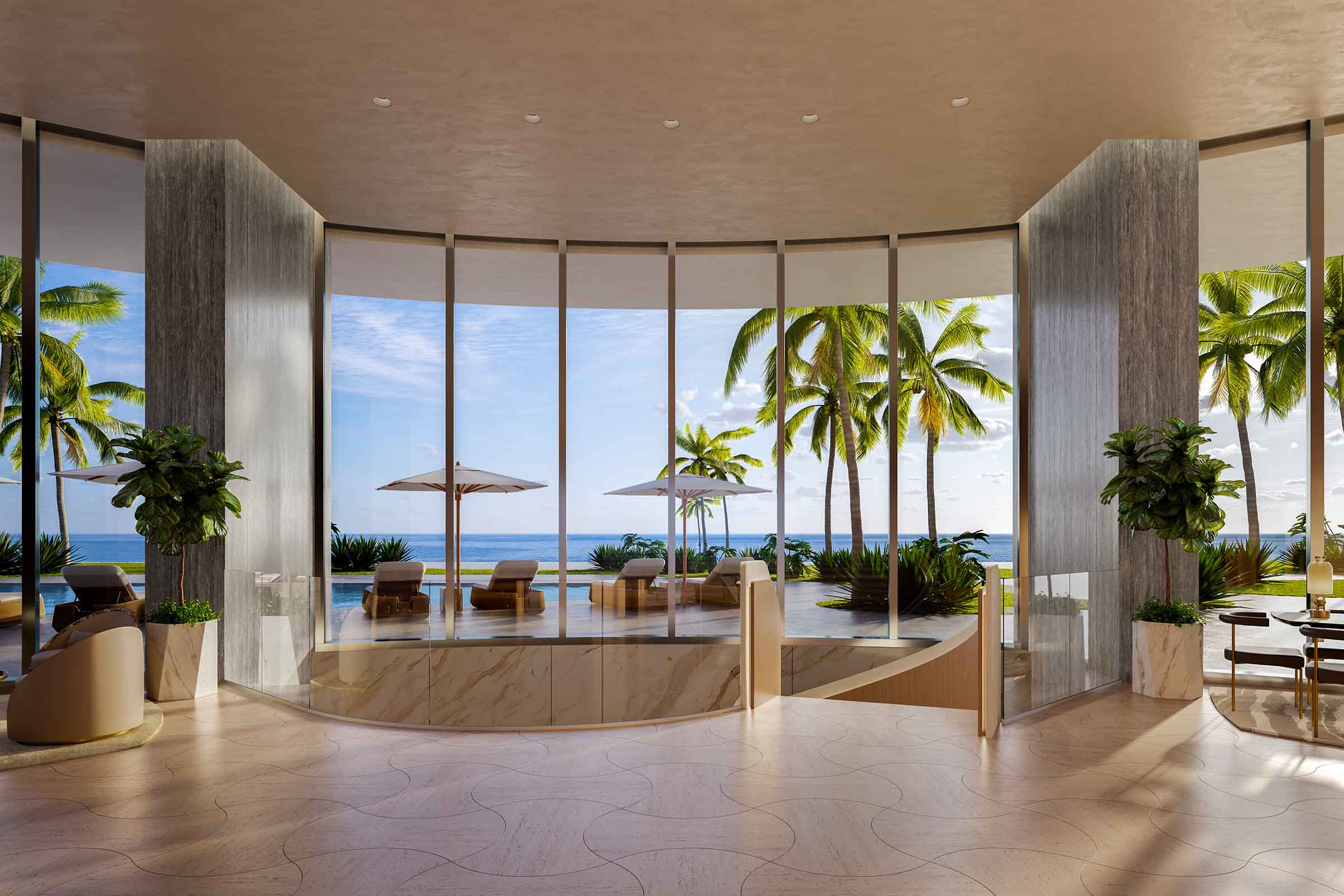 Rendering of Rivage Bal Harbour Lobby View