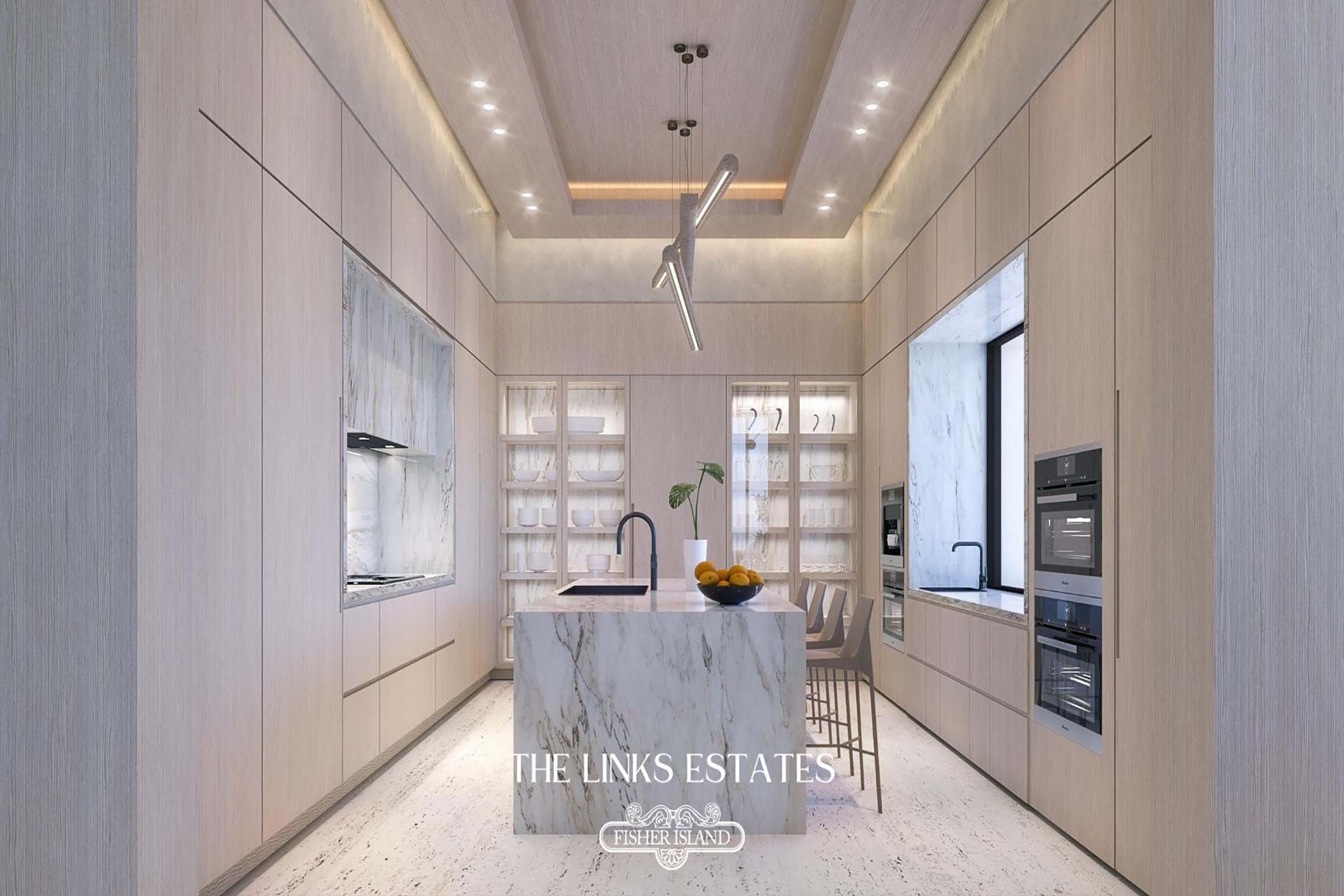 Rendering of The Links Estates Fisher Island Residence 5 Integrated Kitchen