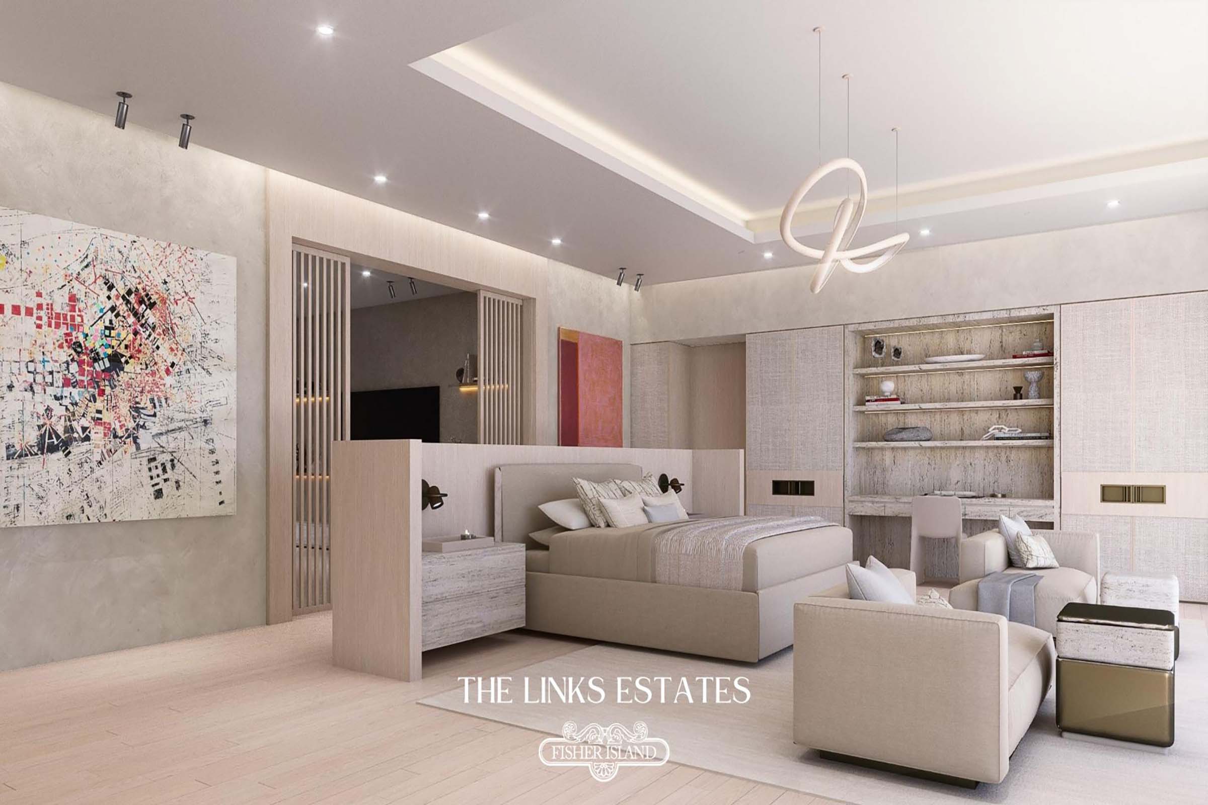 Rendering of The Links Estates Fisher Island Residence 5 Primary Suite