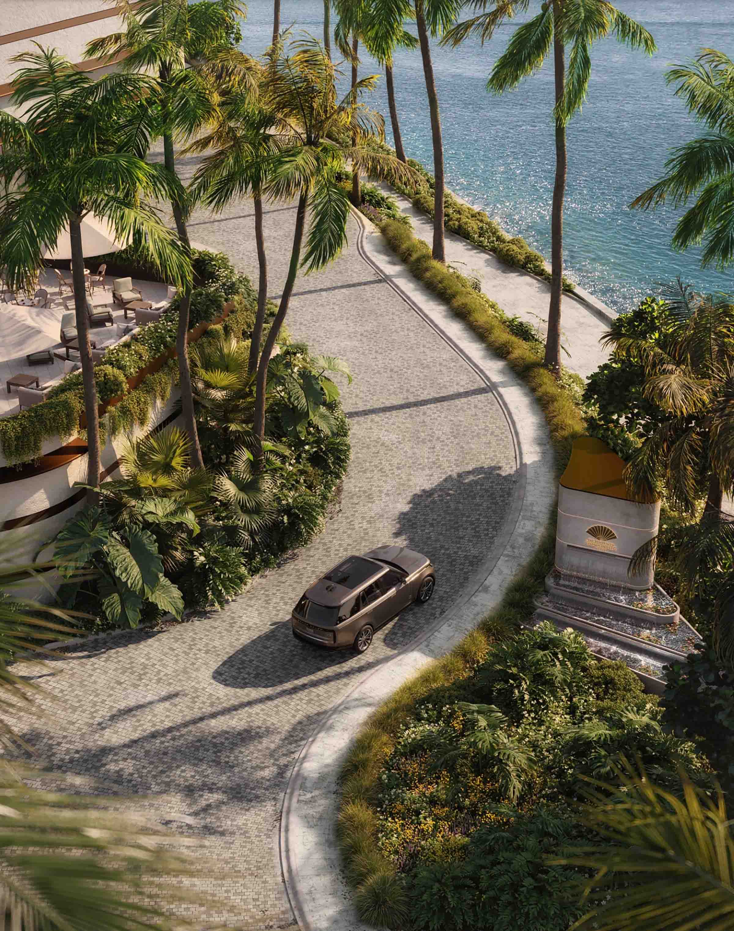 Rendering of The Residences at Mandarin Oriental, Miami Entry / Foto via: Binyan Studios