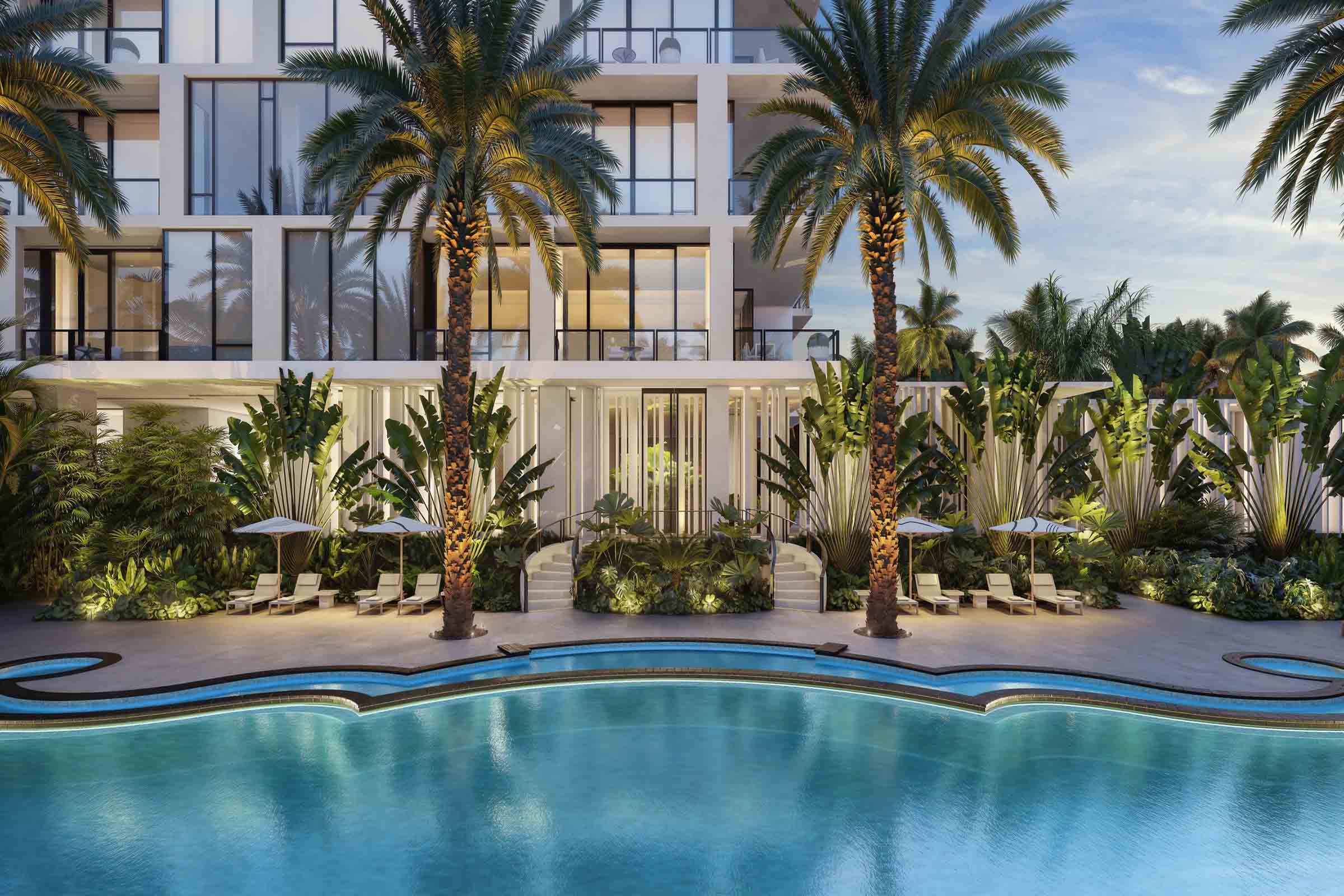 Rendering of The Raleigh Miami Beach Pool Area