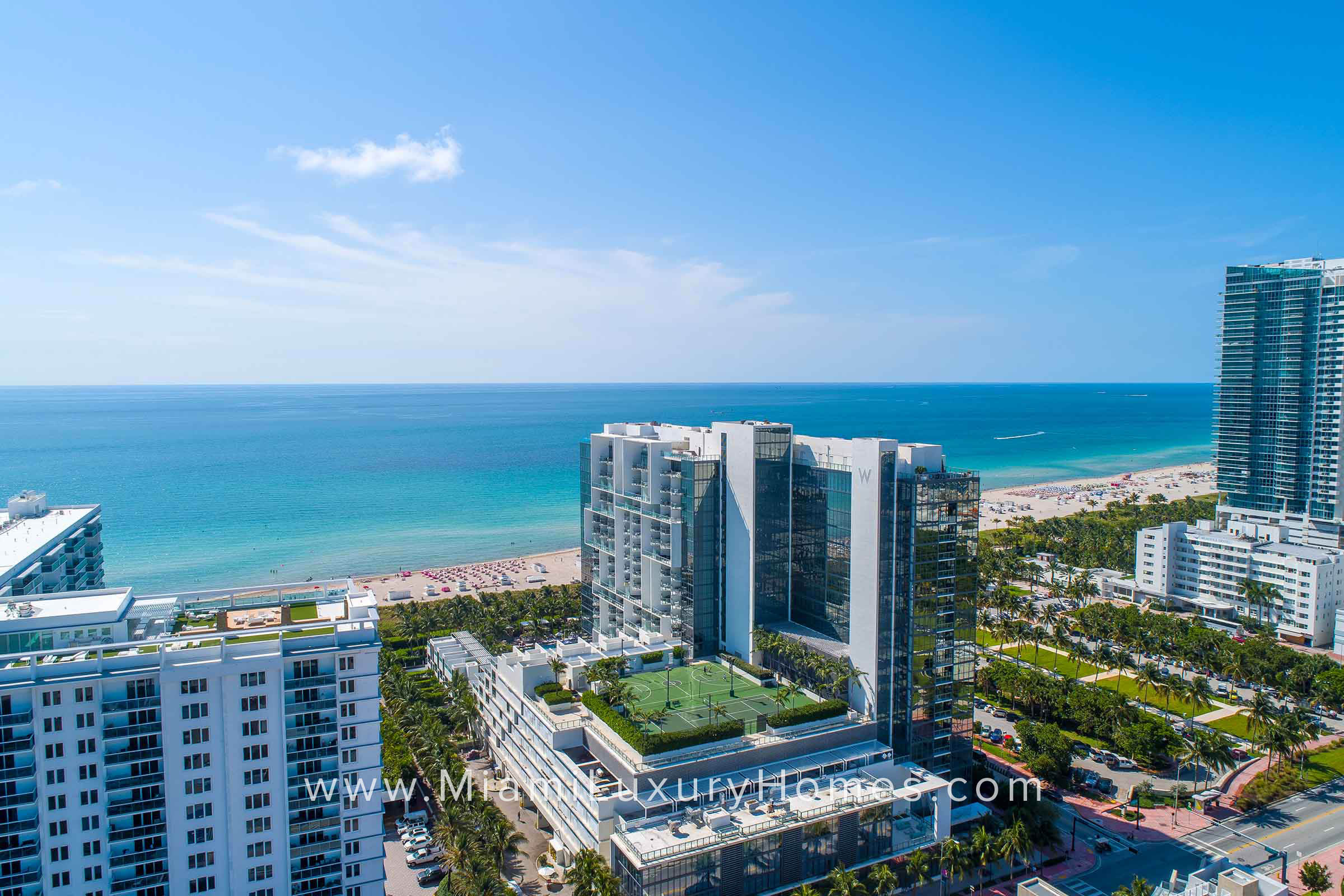 Aerial View of W South Beach Residences in South Beach