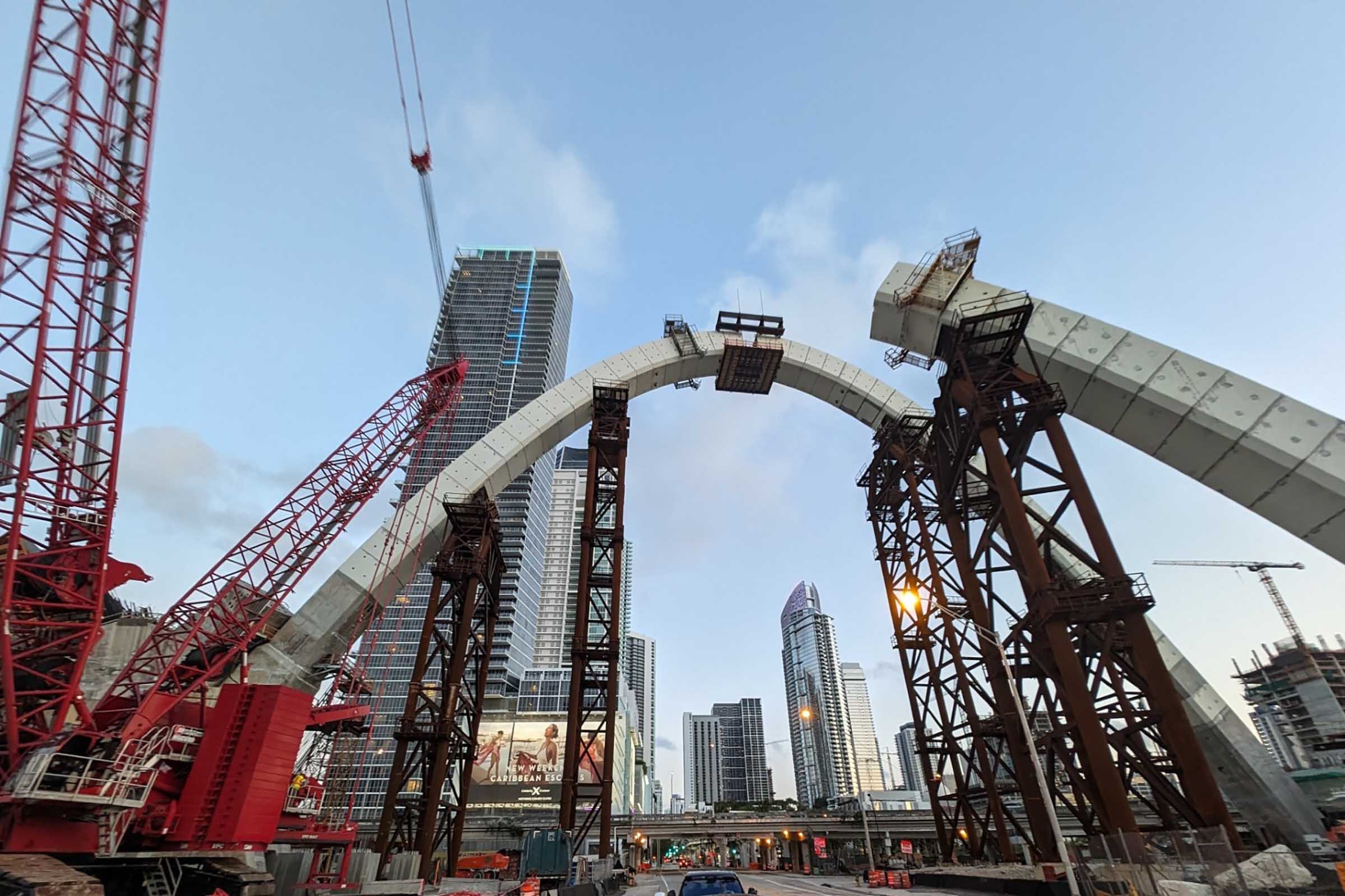 Construction Progress of Miami Signature Bridge Arches May 2024